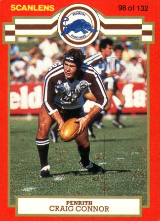 1986 Scanlens Common Card - Base 098 Craig Connor Penrith Panthers