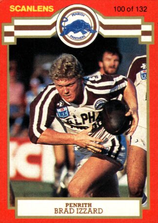 1986 Scanlens Common Card - Base 100 Brad Izzard Penrith Panthers