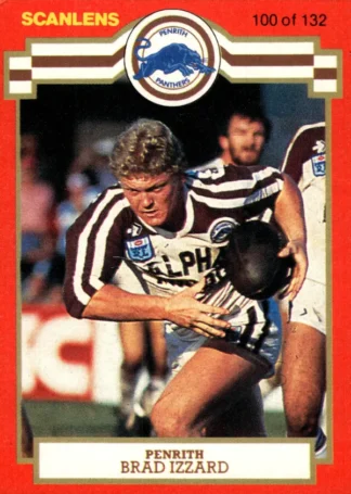 1986 Scanlens Common Card - Base 100 Brad Izzard Penrith Panthers