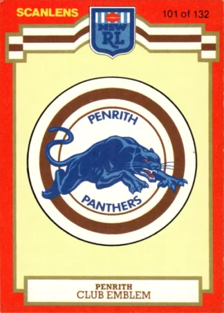 1986 Scanlens Common Card - Base 101 Logo Penrith Panthers