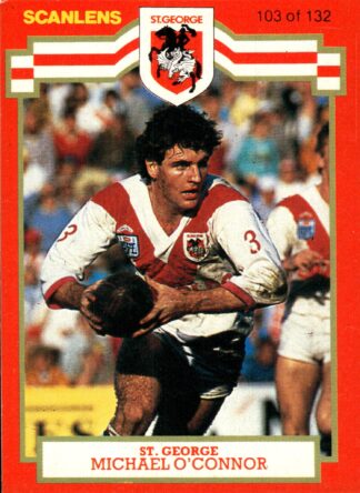 1986 Scanlens Common Card - Base 103 Michael O'Connor St George Dragons