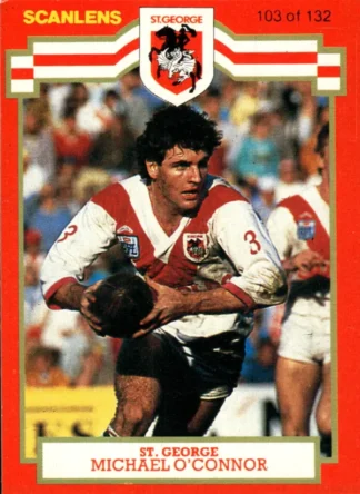 1986 Scanlens Common Card - Base 103 Michael O'Connor St George Dragons