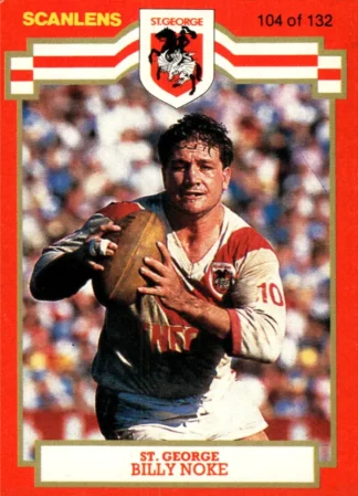 1986 Scanlens Common Card - Base 104 Billy Noke St George Dragons