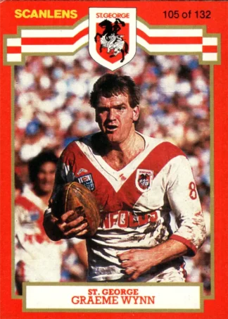 1986 Scanlens Common Card - Base 105 Graeme Wynn St George Dragons