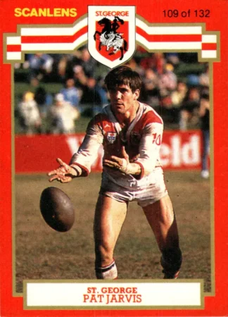 1986 Scanlens Common Card - Base 109 Pat Jarvis St George Dragons