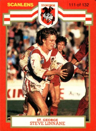 1986 Scanlens Common Card - Base 111 Steve Linnane St George Dragons