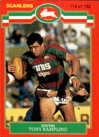 1986 Scanlens Common Card - Base 114 Tony Rampling South Sydney Rabbitohs
