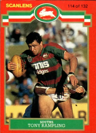 1986 Scanlens Common Card - Base 114 Tony Rampling South Sydney Rabbitohs