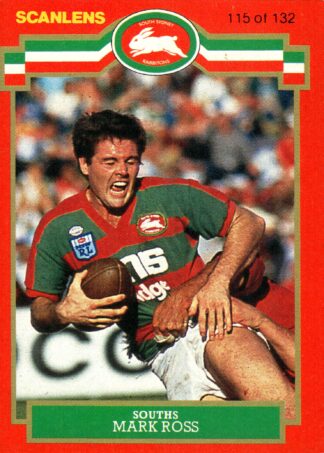 1986 Scanlens Common Card - Base 115 Mark Ross South Sydney Rabbitohs