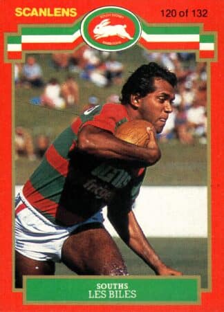 1986 Scanlens Common Card - Base 120 Les Biles South Sydney Rabbitohs