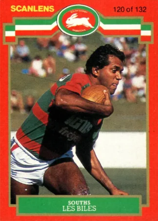 1986 Scanlens Common Card - Base 120 Les Biles South Sydney Rabbitohs