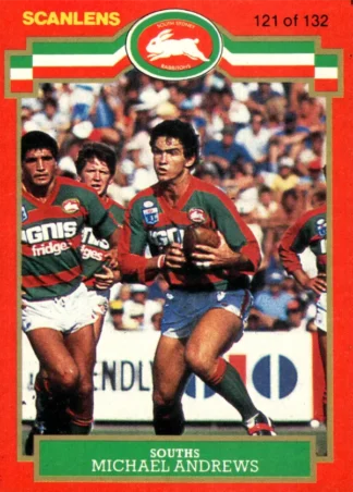 1986 Scanlens Common Card - Base 121 Michael Andrews South Sydney Rabbitohs