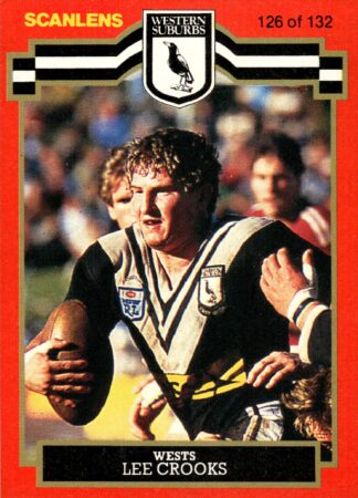 1986 Scanlens Common Card - Base 126 Lee Crooks Western Suburbs Magpies