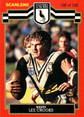 1986 Scanlens Common Card - Base 126 Lee Crooks Western Suburbs Magpies