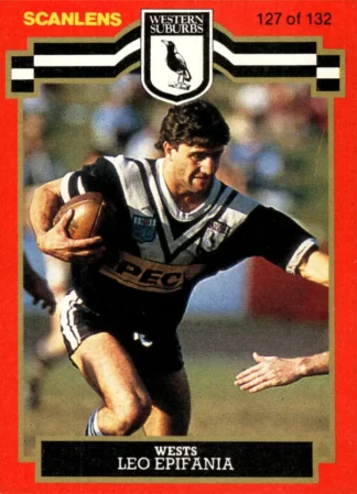 1986 Scanlens Common Card - Base 127 Leo Epifania Western Suburbs Magpies