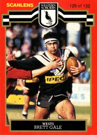 1986 Scanlens Common Card - Base 129 Brett Gale Western Suburbs Magpies