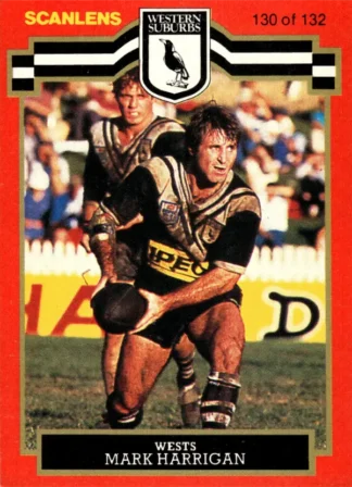 1986 Scanlens Common Card - Base 130 Mark Harrigan Western Suburbs Magpies