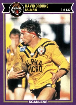 1987 Scanlens Common Card - Base 002 David Brooks Balmain Tigers