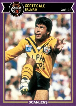 1987 Scanlens Common Card - Base 003 Scott Gale Balmain Tigers