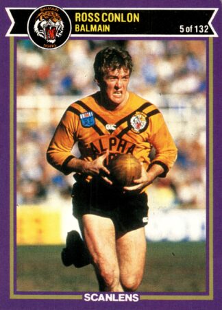 1987 Scanlens Common Card - Base 005 Ross Conlon Balmain Tigers