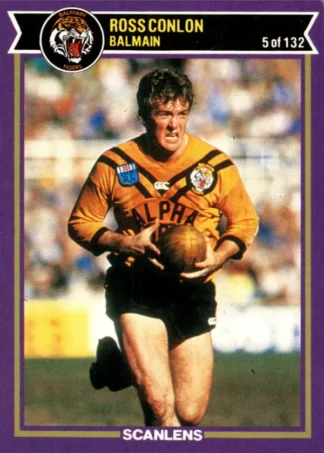 1987 Scanlens Common Card - Base 005 Ross Conlon Balmain Tigers