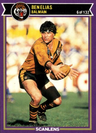 1987 Scanlens Common Card - Base 006 Ben Elias Balmain Tigers