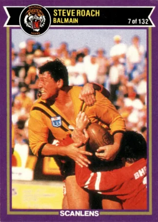 1987 Scanlens Common Card - Base 007 Steve Roach Balmain Tigers