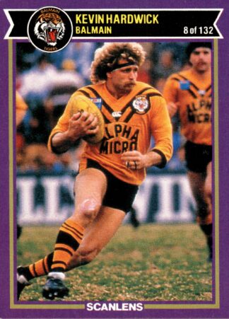 1987 Scanlens Common Card - Base 008 Kevin Hardwick Balmain Tigers