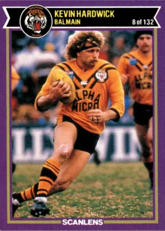 1987 Scanlens Common Card - Base 008 Kevin Hardwick Balmain Tigers