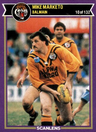 1987 Scanlens Common Card - Base 010 Mike Marketo Balmain Tigers