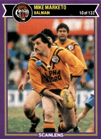 1987 Scanlens Common Card - Base 010 Mike Marketo Balmain Tigers