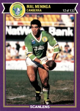 1987 Scanlens Common Card - Base 012 Mal Meninga Canberra Raiders