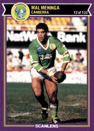 1987 Scanlens Common Card - Base 012 Mal Meninga Canberra Raiders