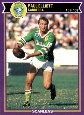 1987 Scanlens Common Card - Base 013 Paul Elliott Canberra Raiders