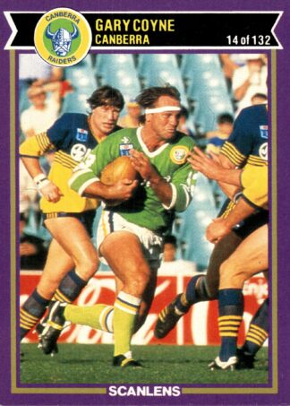 1987 Scanlens Common Card - Base 014 Gary Coyne Canberra Raiders