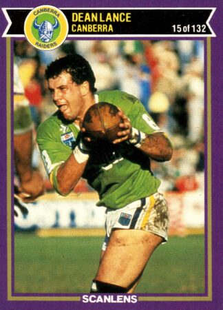 1987 Scanlens Common Card - Base 015 Dean Lance Canberra Raiders