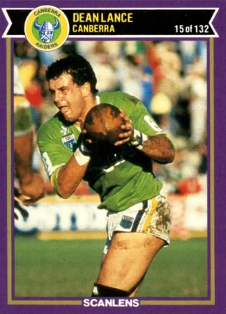 1987 Scanlens Common Card - Base 015 Dean Lance Canberra Raiders