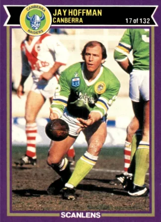 1987 Scanlens Common Card - Base 017 Jay Hoffman Canberra Raiders