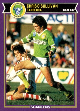 1987 Scanlens Common Card - Base 018 Chris O'Sullivan Canberra Raiders