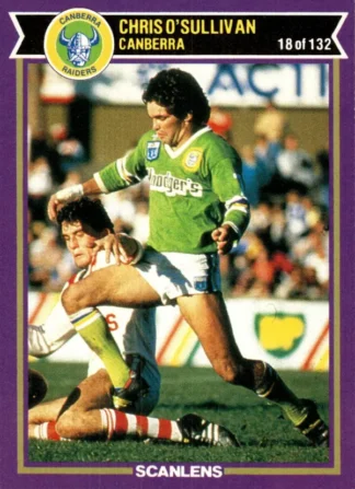 1987 Scanlens Common Card - Base 018 Chris O'Sullivan Canberra Raiders