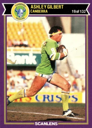 1987 Scanlens Common Card - Base 019 Ashley Gilbert Canberra Raiders