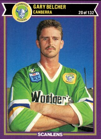1987 Scanlens Common Card - Base 020 Gary Belcher Canberra Raiders