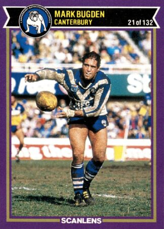 1987 Scanlens Common Card - Base 021 Mark Bugden Canterbury Bulldogs