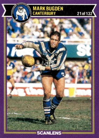 1987 Scanlens Common Card - Base 021 Mark Bugden Canterbury Bulldogs