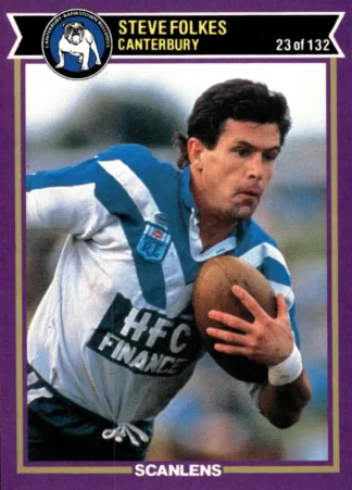 1987 Scanlens Common Card - Base 023 Steve Folkes Canterbury Bulldogs