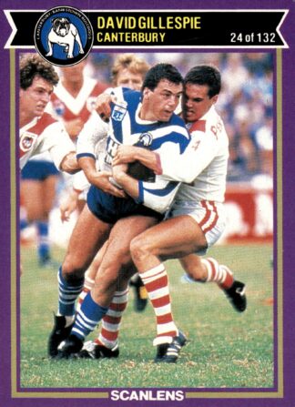 1987 Scanlens Common Card - Base 024 David Gillespie Canterbury Bulldogs