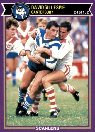 1987 Scanlens Common Card - Base 024 David Gillespie Canterbury Bulldogs