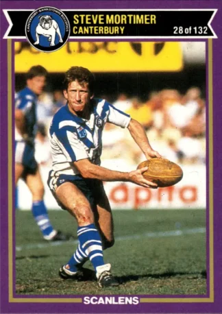 1987 Scanlens Common Card - Base 028 Steve Mortimer Canterbury Bulldogs