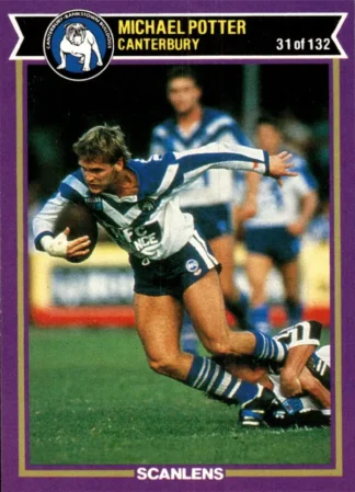 1987 Scanlens Common Card - Base 031 Michael Potter Canterbury Bulldogs