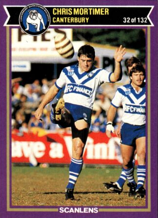 1987 Scanlens Common Card - Base 032 Chris Mortimer Canterbury Bulldogs